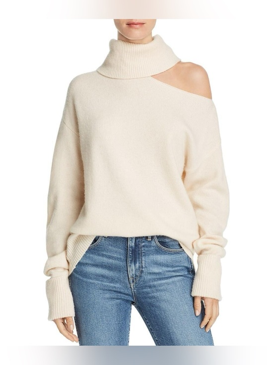 PAIGE Sweaters - PAIGE Womens Raundi Wool Blend Cut Out Ribbed Trim Turtleneck Sweater sz M